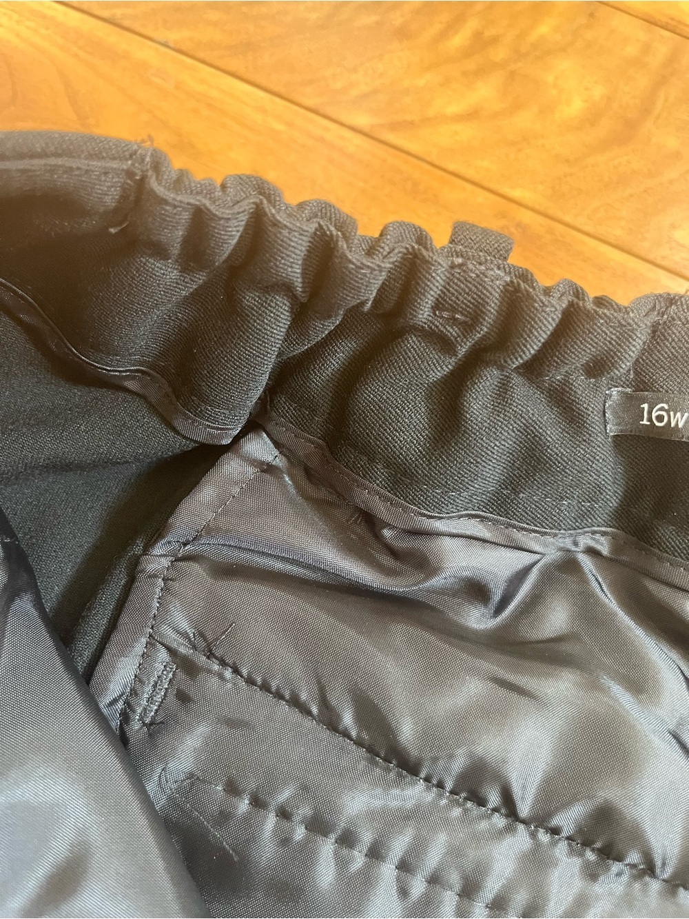 Talbots Black Pleated Barely Boot Stretch Waist Neutral Office Dress Pants 16W - Picture 12 of 13